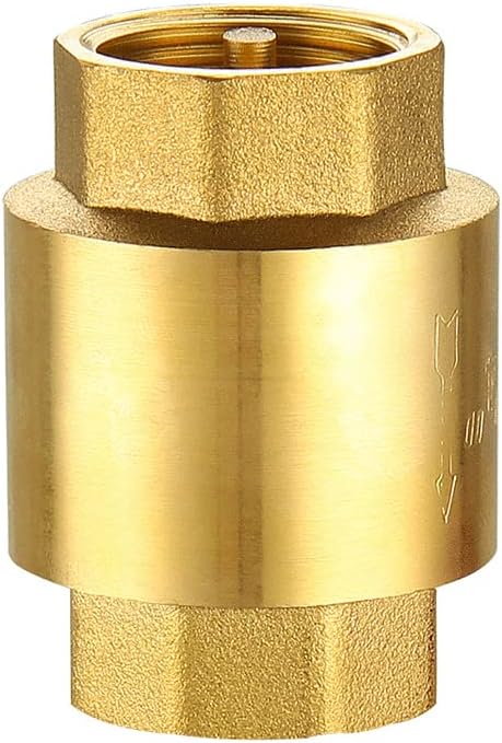 3/4" NPT Brass In-Line Vertical Check Valve, Thread Female One Way Backflow Preventer Check Valve, 3/4" Check Valve, 200WOG