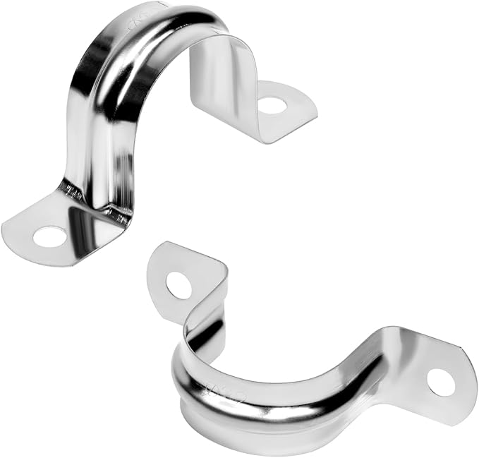 30Pcs 1-1/4 Inch Stainless Steel Conduit Clamps, 2 Hole Strap U Bracket Rigid Pipe Strap, Tension Clips U-Tube Clamp for Pipe Fixing on Various Surfaces