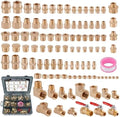 105PCS Brass Pipe Fittings Assortment Kit,1/8" 1/4" 3/8" 1/2" NPT