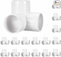 6 Pack 1 1/2" SCH40 PVC Elbow Pipe Fitting, 3-Way PVC Elbow Corner Side Outlet Tee Fitting, Furniture Grade Pipe Connectors for DIY Project, Pond Protection, Socket x Socket, White