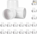 8 Pack 1 1/2" SCH40 PVC Elbow Pipe Fitting, 3-Way PVC Elbow Corner Side Outlet Tee Fitting, Furniture Grade Pipe Connectors for DIY Project, Pond Protection, Socket x Socket, White