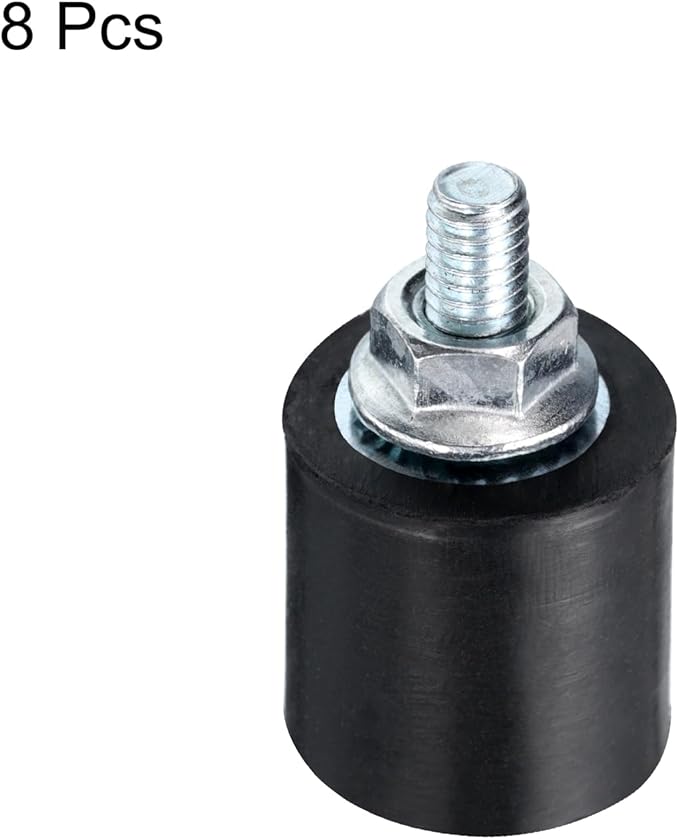 uxcell 2pcs M4x10mm Rubber Isolator Mounts with Studs 15x15mm Male Female Vibration Shock Absorber Cylindrical Thread Mounts Anti Vibration Isolators with 2pcs M4 Lock Nuts