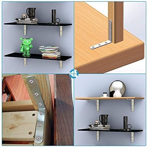 Heavy Duty Steel Angle Brackets, 6 PCS 3x3 Inch | Right Angle Joints for Woodworking & Metal Furniture, Includes Screws for Secure Installation on Shelves, Tables, and DIY Projects.