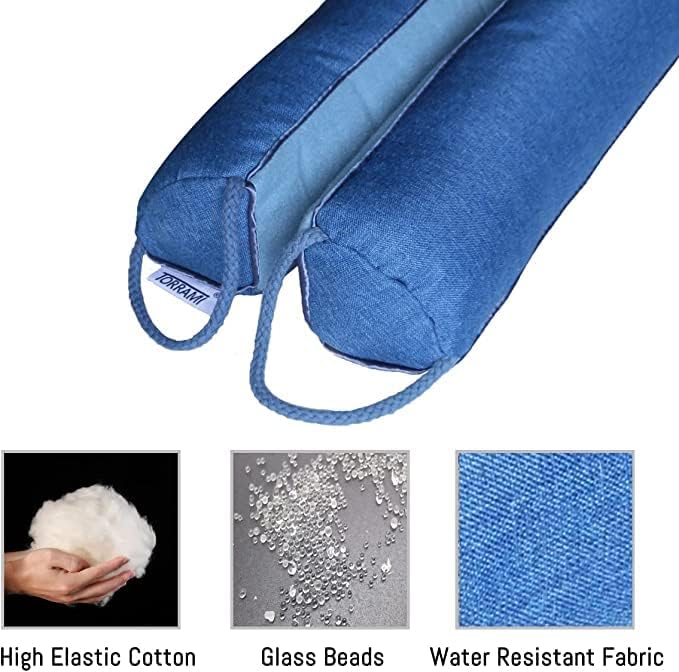 TORRAMI 38" Door Draft Stopper Under Bottom Insulation Noise Air Stopper 2.3LB,Draft Guard Seal for Doors and Windows - Blue Triangle