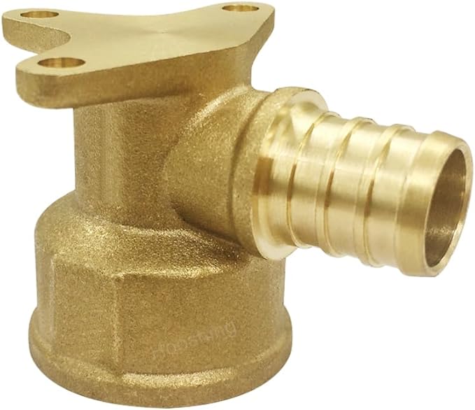 Hooshing 2PCS Drop Ear Elbow Pex Fittings 5/8" Pex x 1/2" NPT Female Adapter Brass Crimp Fittings for Pex Pipes Plumbing Jobs