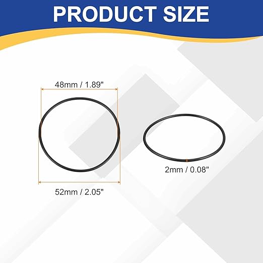 HARFINGTON 10pcs Nitrile Rubber O-Rings 52mm OD 48mm ID 2mm Width Metric Buna-N NBR Sealing Gasket Plumbing Sealing Repair O Rings for Car Auto Vehicle Repair Faucet Air Gas