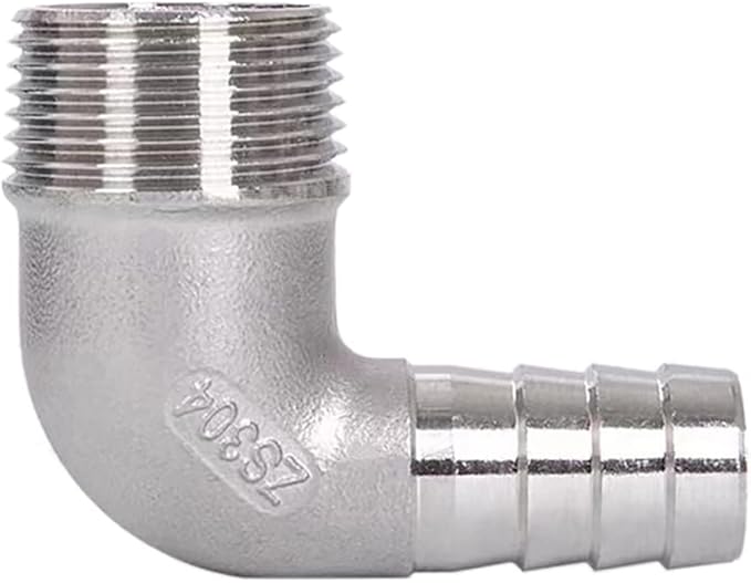 Stainless Steel Elbow 5/16" Hose Barb x1/2" NPT Male 90 Degree Home Brew Pipe Fitting