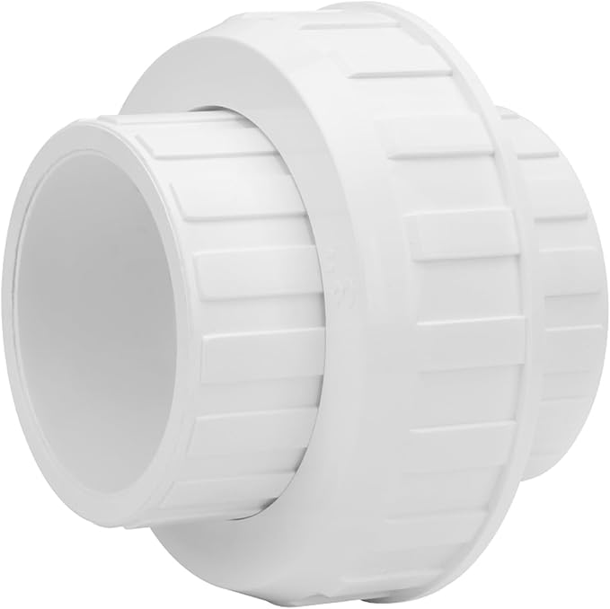 3" PVC Union Coupling Pipe Fitting (Socket x Socket) 3Inch PVC Slip Union Adapter Coupling Schedule 40, EPDM O-Ring, White