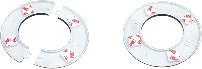 FDXGYH 2 Pcs ID 2.0 Inch ABS Wall Split Flange Self-Adhesive Tape Round Escutcheon Plate Cover for Water Pipe Faucet Decoration Accessories