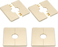 PATIKIL Wall Split Flange 86mm / 3.4" OD, 4 Pcs Square Escutcheon Plate Cover PPR Plumbing Cover Plates with Self-Adhesive Tape for 22mm / 0.9" Dia Water Pipe Faucet, Gold