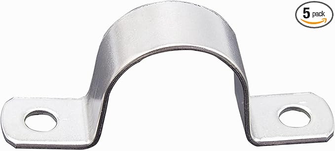 2 Inch Pipe Strap Heavy Duty 2 Hole Strap 304 Stainless Steel 2 Conduit Strap Clamp for Tube Pipe or Wire Cord Installation(50mm 5pcs)