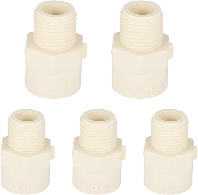 (5 Pack) EFIELD CPVC CTS Male Adapter Fittings, 3/4" Slip x 1/2" Male Thread,(CPVC036-5)