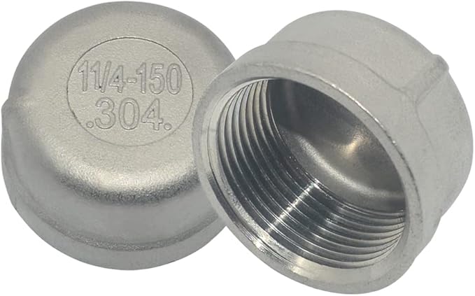 1-1/4" 1.25" Cap,NPT Female Threaded Cast Pipe Fitting,Stainless Steel 304