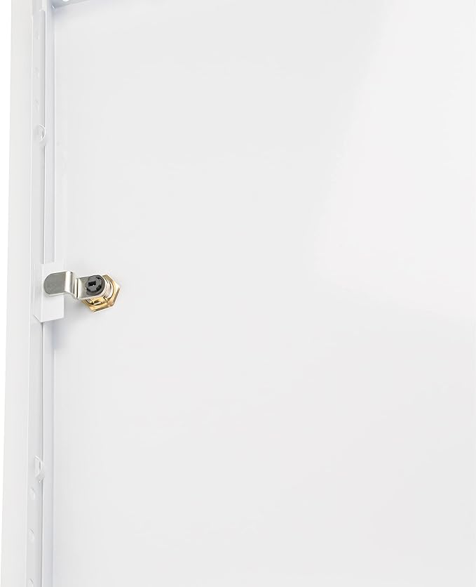 10" x 16" Lockable White Metal Access Panel - Service Shaft Door with Key - Plumbing, Electricity, Heating, Alarm Wall Access Hole Cover for Bathroom Services
