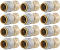 SharkBite Max Female Adapter, 1/2 in Push-to-Connect x 1/2 in FNPT, Pack of 12, Brass Plumbing Fitting, UR072