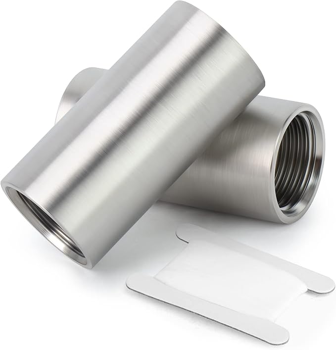 TAISHER 2PCS Stainless Steel Pipe Fittings, 1" NPT x 1" NPT Female Threaded, 2" Length Nipple Cast Pipe