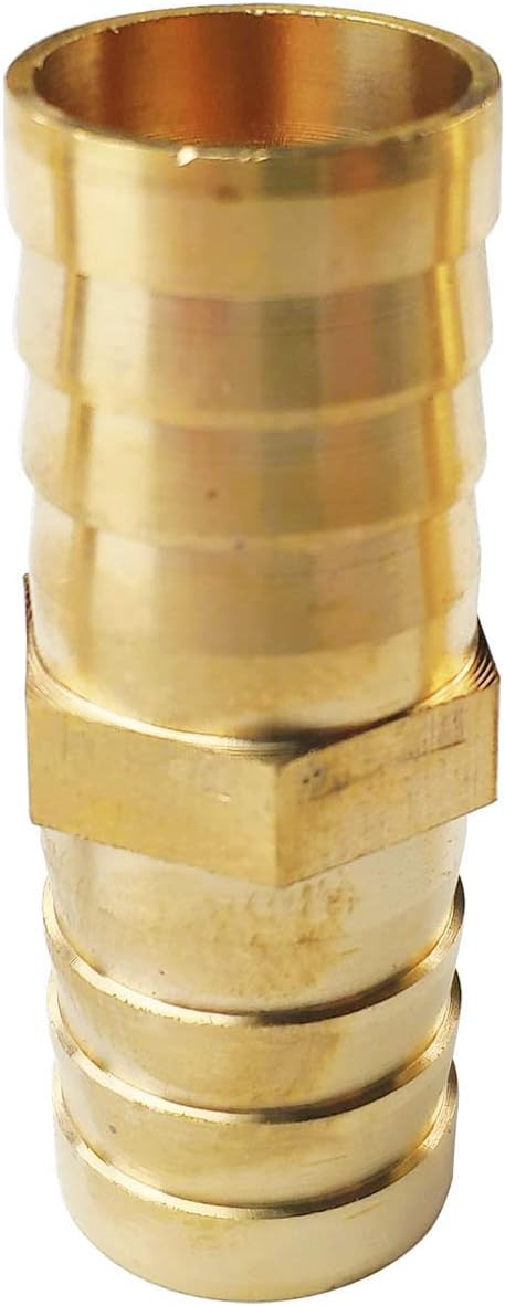 2PCs 3/4" Brass Hose Barb Fitting Straight Shape Barbed Splicer Mender Union Fitting with 4PCs Hose Clamp for Oil Water Air