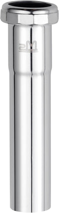 ZM 1-1/4 Inch Heavy Duty Extension Tube with Slip Joint Connection, 6 Inch Length, 22 Gauge, Brass Plumbing Fitting, Chrome