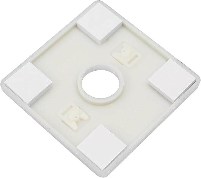 2 Pcs Wall Split Flange, ABS Square Self-Adhesive Escutcheon Plate Buckles Design for 0.86"/22mm,Silver