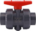 DERNORD PVC True Union Ball Valve with Full Port, EPDM O-Rings, and Reversible PTFE Seats,Rated at 200 PSI (1 1/2 inch Socket)