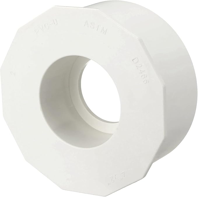 1Pcs 4" x 2" PVC Reducer Bushing Fitting, SCH40 (Socket x Socket) Furniture Grade PVC Pipe Fitting, Reducer Bush Adapter for Home Sewer Plumbing, Industrial, Pipe Connection, White