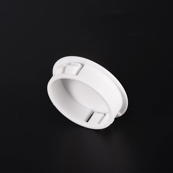 uxcell 1-3/8" Plastic Hole Plugs, 16Pcs Flush Type Panel Round Snap in Fastener Knockout Locking Plugs for Furniture Insert End Caps Panels, White