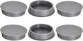 uxcell 6Pcs 45mm(1-3/4") Nylon Hole Plugs, Flush Type Panel Round Snap in Fastener Knockout Locking Plugs for Furniture Insert End Caps Panels, Gray
