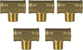 Male Branch Tee 1/2" Male NPT x 1/2" Female NPT Brass Union Tee Connector 5-Pack