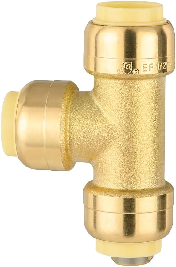 100-Pack EFIELD 1/2-Inch Tee Push-Fit Fitting to Connect Pex, Copper, CPVC with a Disconnecting Clip, UPC Certified,(PF080-100PCS)