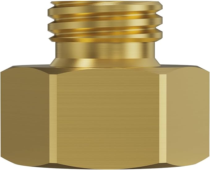 2 Pcs Brass Faucet Adapter, G 1/2 Inch Female to 3/8 Inch (9/16") Male Compression Connector, Reducer Fitting to Connect 1/2" Angle Stop to 3/8" Supply Lines
