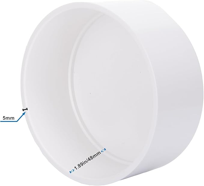 PVC Pipe End Cap Fitting Furniture Grade PVC Pipe End Cap Plug Adapter (4 inch (1 Pack))