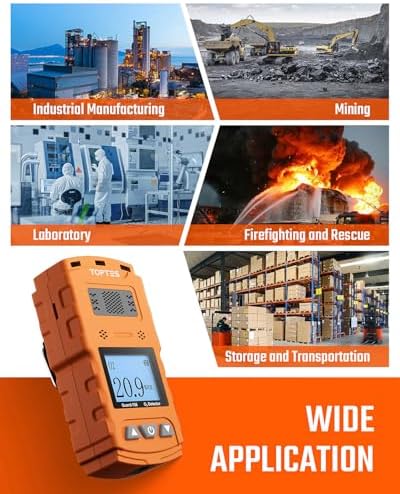 TopTes Guard-756 Upgraded Oxygen Detector, 0-30% VOL, Portable O2 Monitor, 0.5s Fast Response, Rechargeable O2 Gas Detector, with Vibe, Light & Sound Alarms, Dust and Explosion Proof, for Work, Home