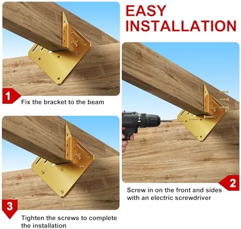 Hurricane Ties for Rafters, 30 Pack, Yellow-Plated Steel