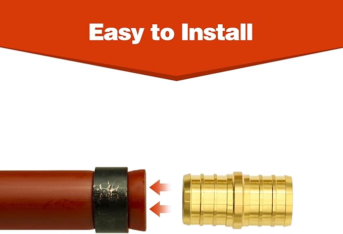 10 Pack 3/4" PEX Fittings, Brass Straight Coupling Fittings, for PEX Tubing Pipe
