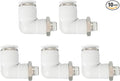 PATIKIL Push to Connect Fitting, 10 Pack Pneumatic Air Elbow Quick Connector 1/8"PT Male Thread x 10mm Tube 90 Degree Connect Tubing Elbow Air Tube Fitting Pneumatic Quick Adapter, White