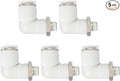 PATIKIL Push to Connect Fitting, 5 Pack Pneumatic Air Elbow Quick Connector 1/8"PT Male Thread x 10mm Tube 90 Degree Connect Tubing Elbow Air Tube Fitting Pneumatic Quick Adapter, White