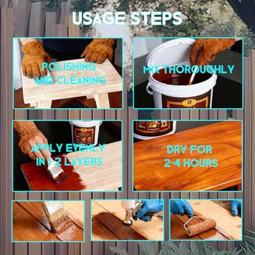 1 Gallon Seal Stain & Sealer & Preservative for Wood, Outdoor Deck and Fence - All-in-One Exterior Wood Stain and Waterproofing Sealant – Easy to Apply, UV Protection - Dark Walnut