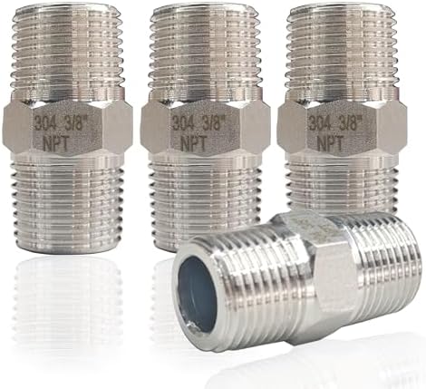 ZOUNI Hex Nipple 3/8" Male x 3/8" NPT Male Pipe Fittings