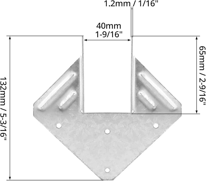 QWORK Galvanized 18-Gauge Hurricane Tie, 40 Pack Steel Connector for Roofing Trusses Wood Timber, Resist High Wind/ Earthquake Forces