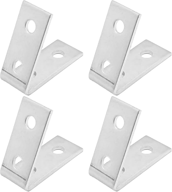 EATAKWARD 4 PCS Inside Angle Bracket for 1/2" Bolt in 3.6" Strut Channel, Corner Brace Framing Connector, Thickness 4.75mm (4 Holes 60 Degree)