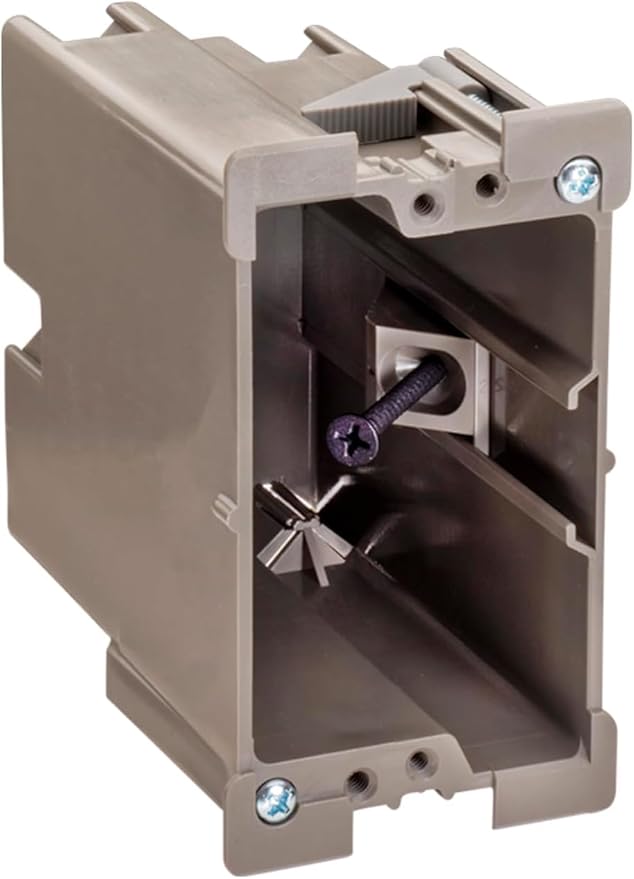 SmarToggle Single Gang Retrofit Wall Box – Old Work Electrical Box for Stud or No-Stud Mount | 1-1/2" Toggle Depth | Smart Device, Outlet, or Switch PC Wall Box | Rated 50 lbs Load