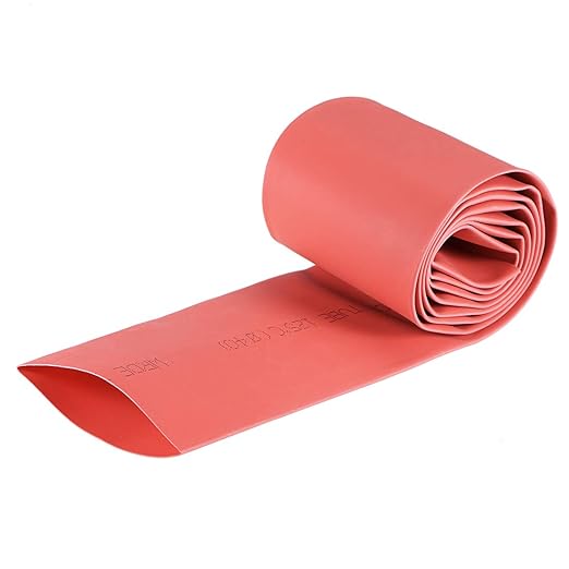 uxcell Heat Shrink Tubing, 40mm Dia 66mm Flat Width 2:1 Rate Shrinkable Tube Cable Sleeve 1m - Red