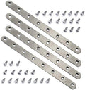 4 Pcs 9.7" Stainless Steel Flat Brackets, Mending Plates with 32PCS Screws