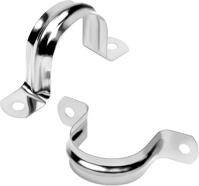 30Pcs 1-9/16 Inch Stainless Steel Conduit Clamps, 2 Hole Strap U Bracket Rigid Pipe Strap, Tension Clips U-Tube Clamp for Pipe Fixing on Various Surfaces