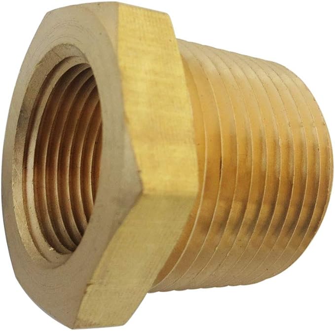 3/8" x 1/8" NPT Bushing Brass Reducer Adapter Reducing Pipe Fitting 5pcs(3220CAL)