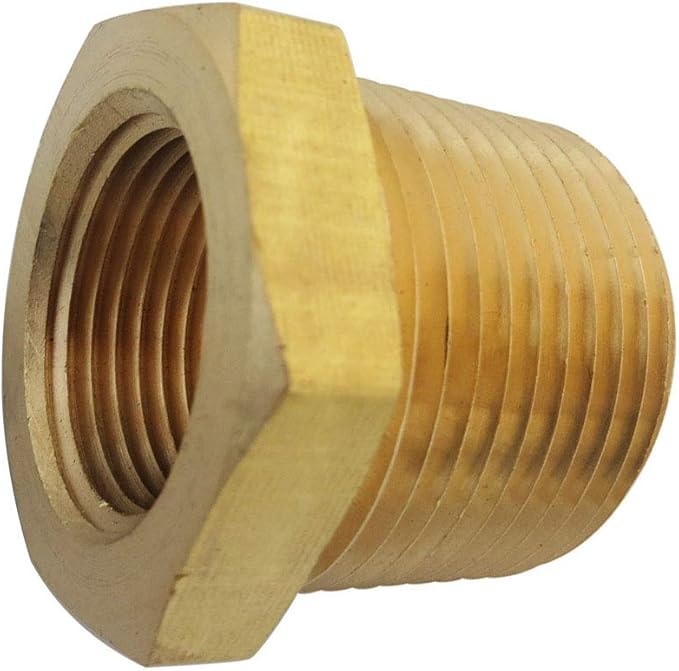 1/2" NPT Male x 3/8" NPT Female Brass Bushing Reducer Adapter Reducing Pipe Fitting 5pcs 1200 PSI