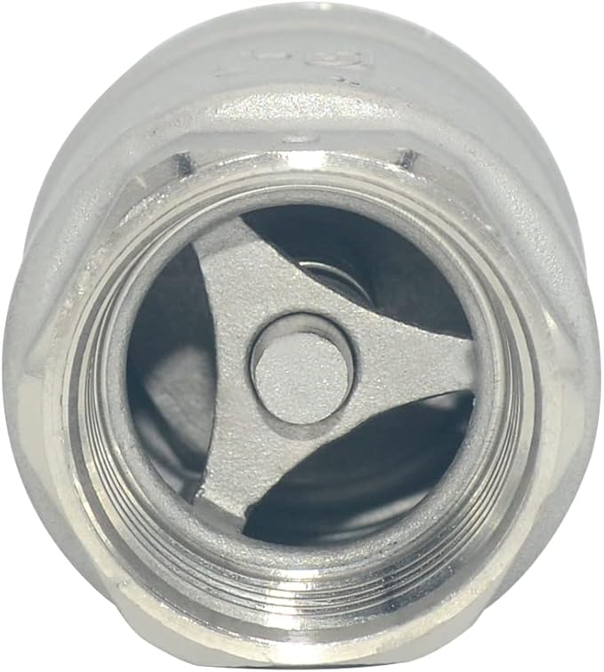 NPT Female WOG1000 Check Valve,Vertical Check Valve,NPT Spring Loaded in-line Low Cracking Pressure,Stainless Steel SS316 CF8M (1")