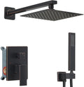 Oil Rubbed Bronze Shower System Bathroom Luxury Rain Mixer Shower Combo Set Wall Mounted Rainfall Shower Head System Shower Faucet Rough-in Valve Body and Trim Kit