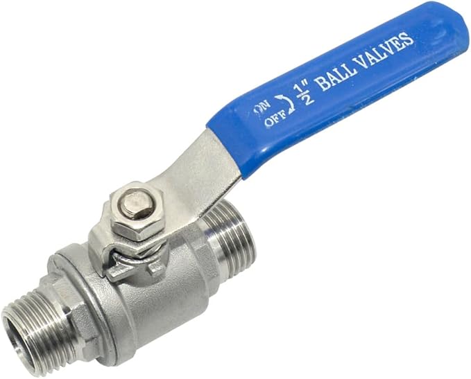 1Pcs 1/2''Inch Ball Valve, Heavy Duty Male NPT (MNPT) X Male NPT (MNPT) Thread with Long Handle Switch, Stainless Steel NPT Full Port Forged 1" Ball Valve for Water Oil and Gas, 1000 WOG