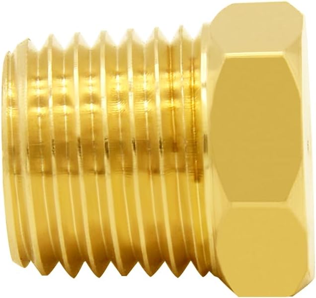 Joywayus 1/4" NPT Male Pipe Plug Outer Hex Thread Socket Plug Brass Fitting(Pack of 5)